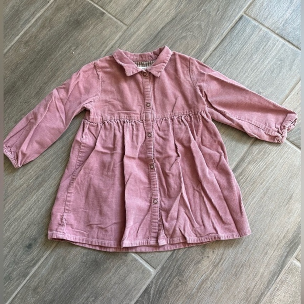 Girls Zara long sleeve corduroy dress